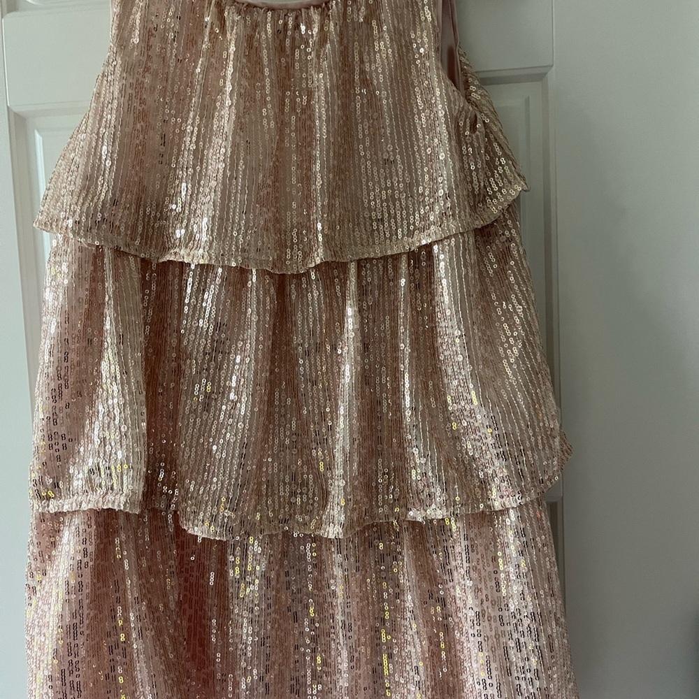 Elegant Sequin Layered Skirt - Gold